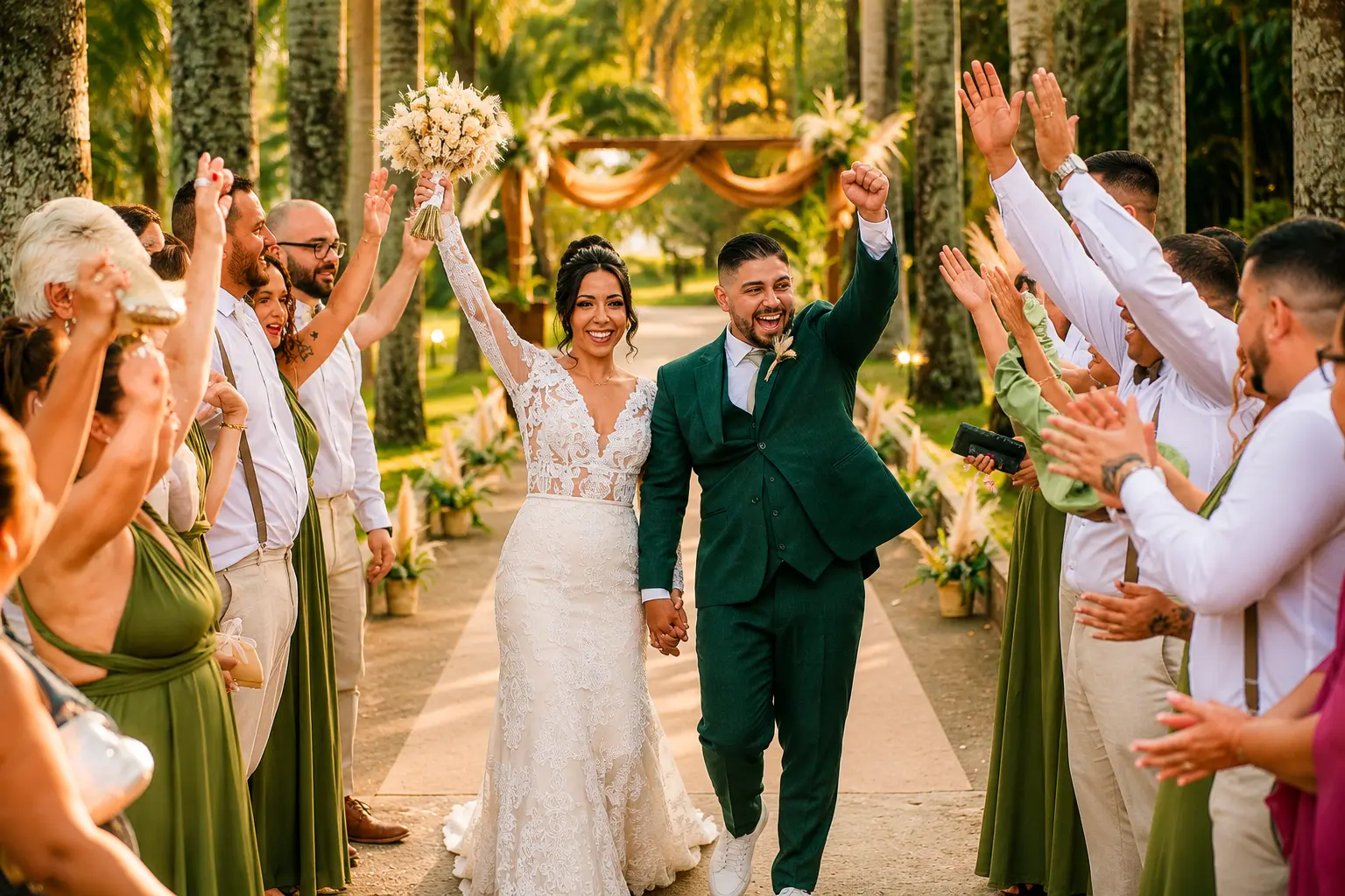 Seu casamento entre as palmeiras